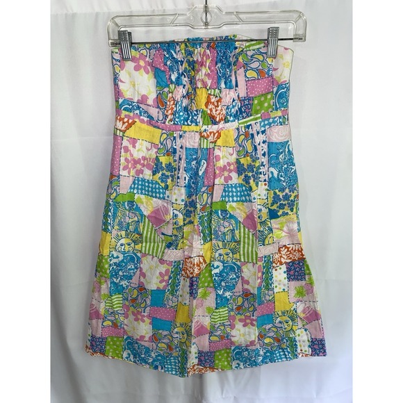 Lilly Pulitzer Dresses & Skirts - Women Lilly Pulitzer Patchwork Strapless Summer Dress Size 2